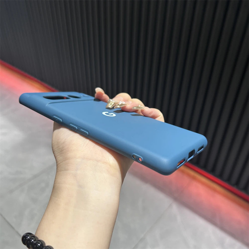 Solid Color Silicone Shockproof Case for Google Pixel 6–8 Series