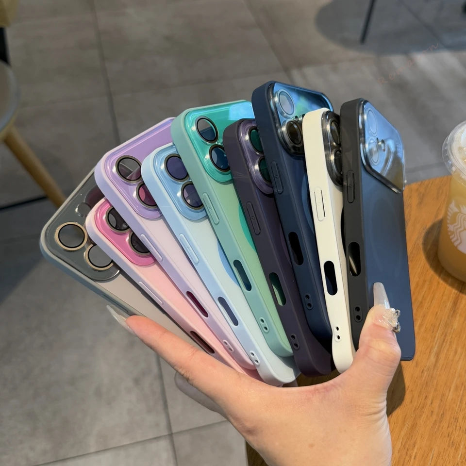 Magnetic MagSafe Phone Case for iPhone 12 13 14 15 16 17 / Pro / Pro Max / Air — Matte Shockproof Silicone Cover