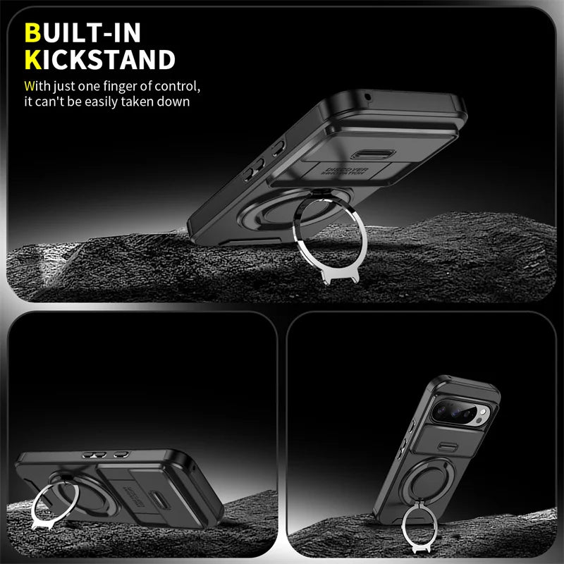 Armor Case with Magnetic Ring Stand for Google Pixel 10 / 9 / 8 / 7 Series