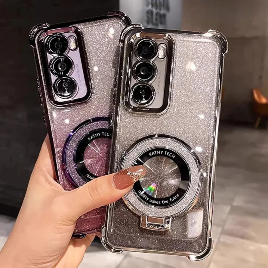 Glitter Gradient Samsung Galaxy Case with Magnetic Ring Stand | S22–S26 Ultra, Note 20