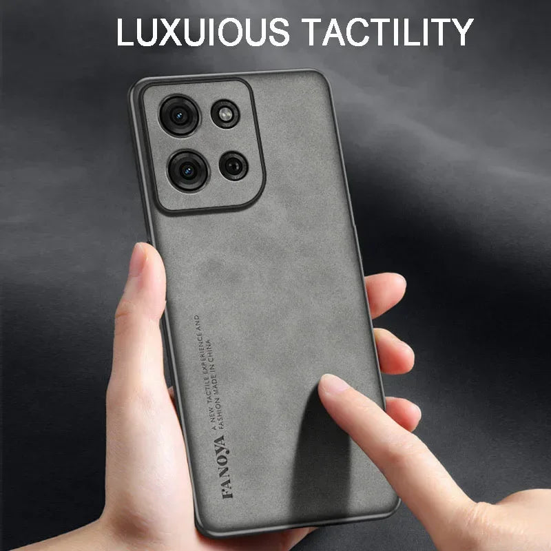 Luxury Sheepskin Leather Case for Motorola Edge Series