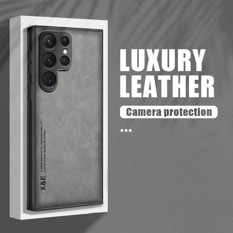 Sheepskin Magnetic Leather Case for Samsung Galaxy S26 / S25 / S24 / S23 / S22 / S21 / S20 / Note 20 Series
