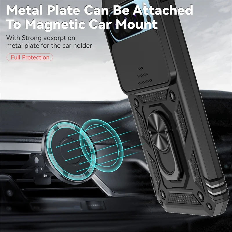 Armor Magnetic Ring Bracket Case for Google Pixel 6–10 Pro XL