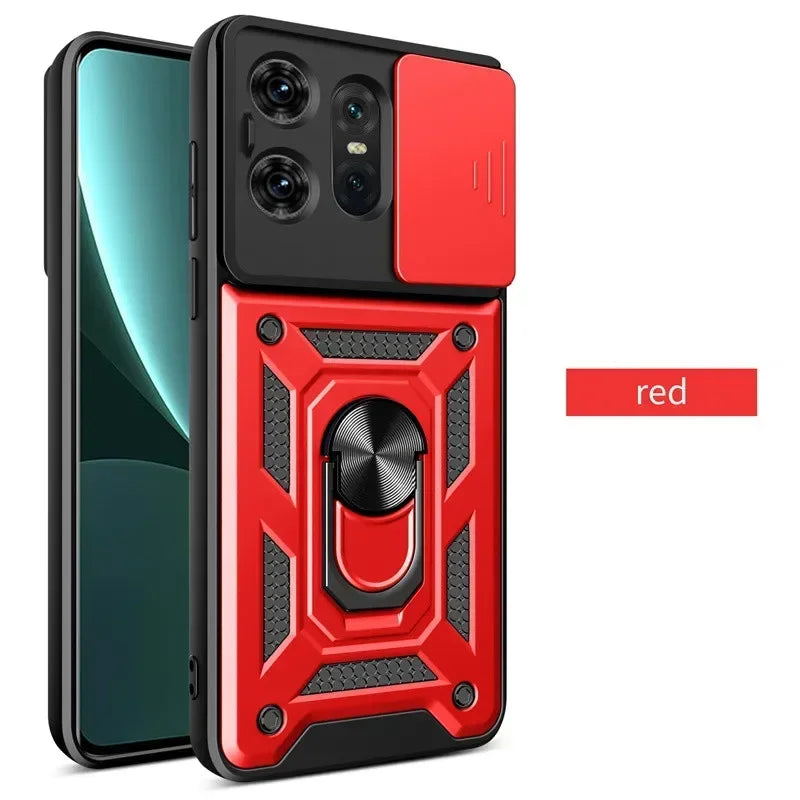 Shockproof Armor Ring Holder Case for Motorola Edge & Moto G Series
