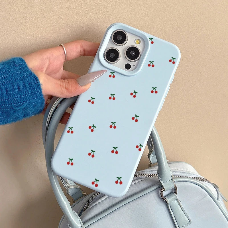 Cartoon Cherry Silicone iPhone Case