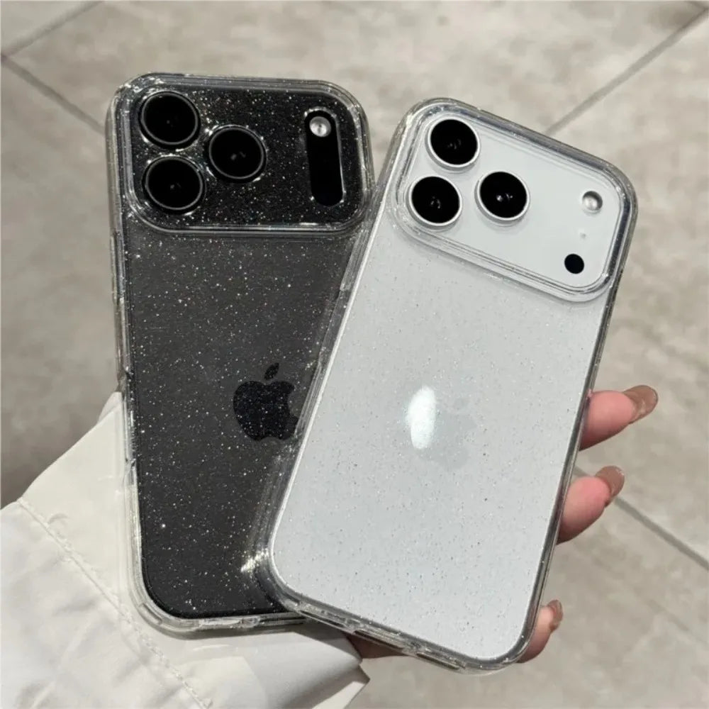 Glitter Clear Silicone Case — iPhone 12–17 Series