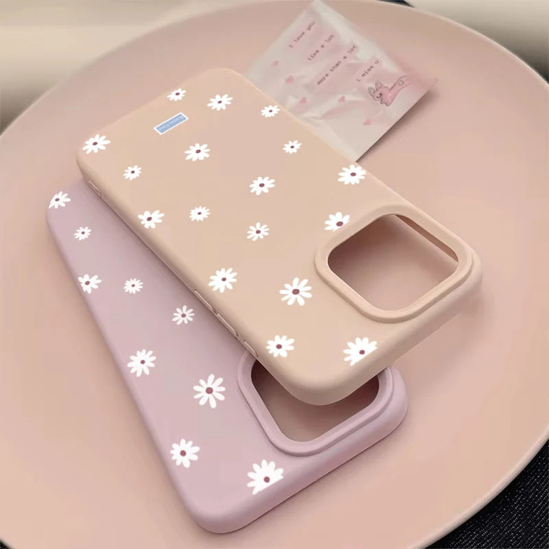Daisy Floral Silicone iPhone Case