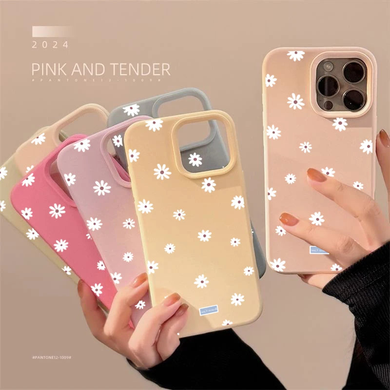 Daisy Floral Silicone iPhone Case