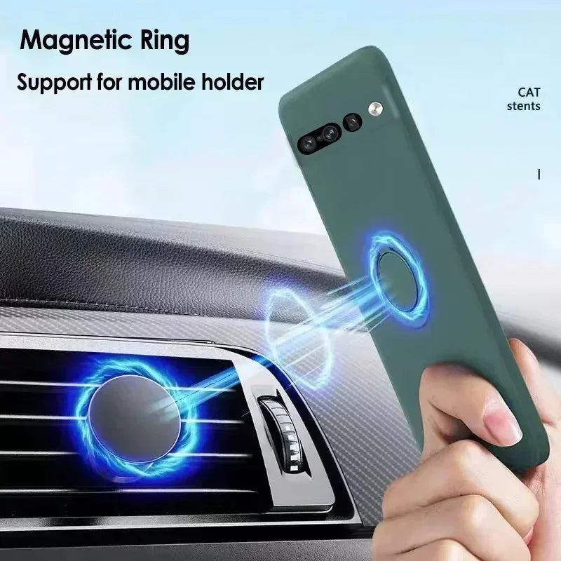 Liquid Silicone Ring Holder Case for Google Pixel