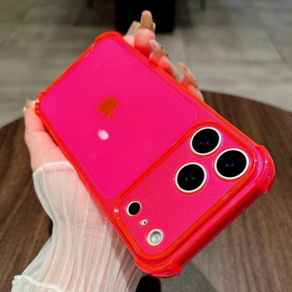 Shockproof Neon Soft TPU Clear iPhone Case | Camera Protection Cover