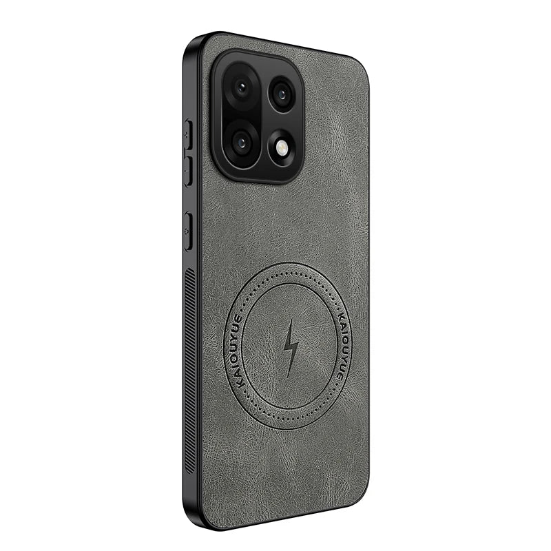PU Leather Skin-Feel Case for OnePlus 15 — Shockproof Magnetic Back Cover