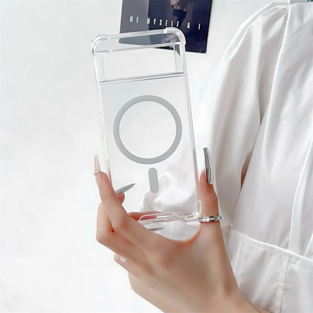 Transparent MagSafe Magnetic Phone Case for Google Pixel