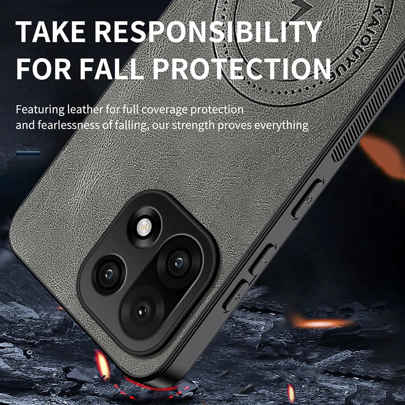 PU Leather Skin-Feel Case for OnePlus 15 — Shockproof Magnetic Back Cover