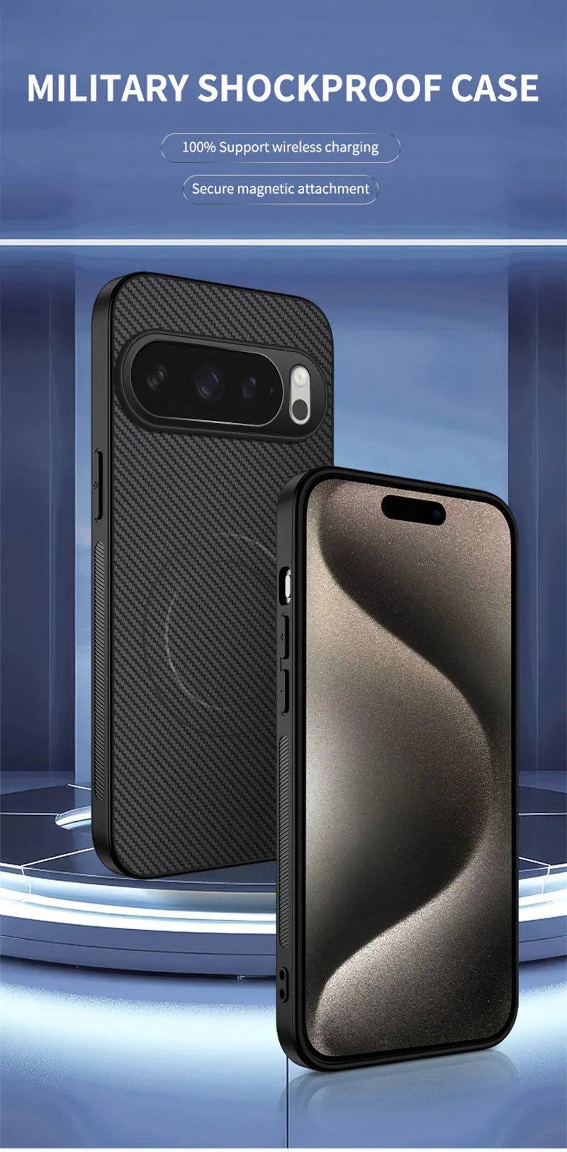 Carbon Fiber Bumper Case for Google Pixel — MagSafe Compatible