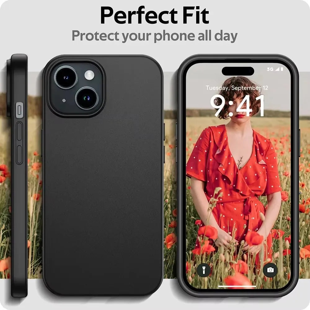 Luxury Matte Silicone Case for iPhone 16 / 15 / 14 / 13 / 12 / 11 / X / XR / XS / SE / 7 / 8 Series – Slim Full Coverage Back Cover