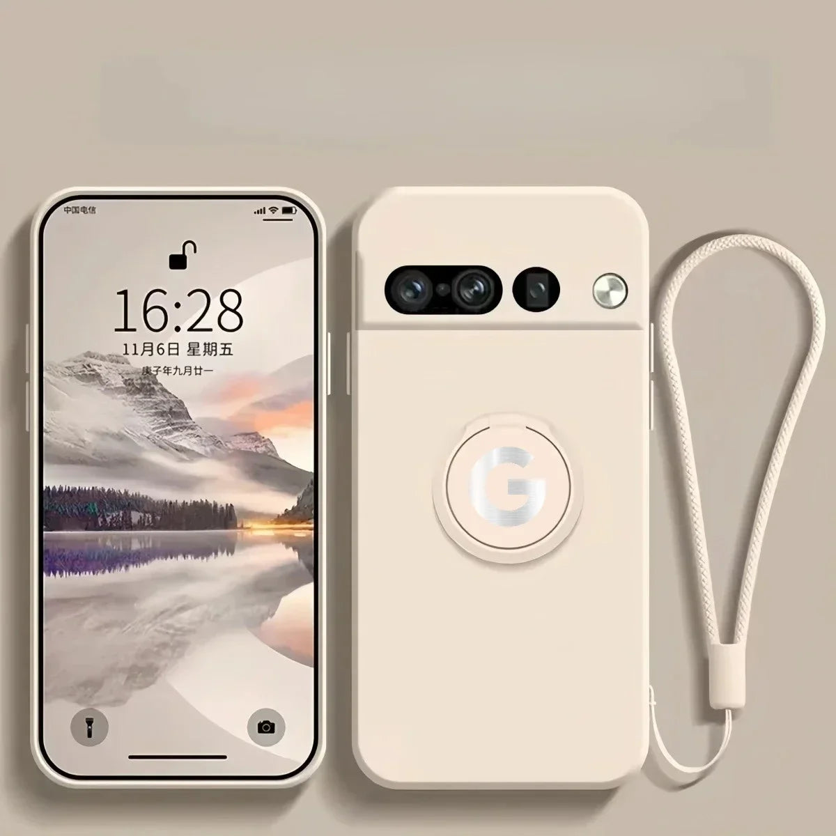 Liquid Silicone Ring Holder Case for Google Pixel