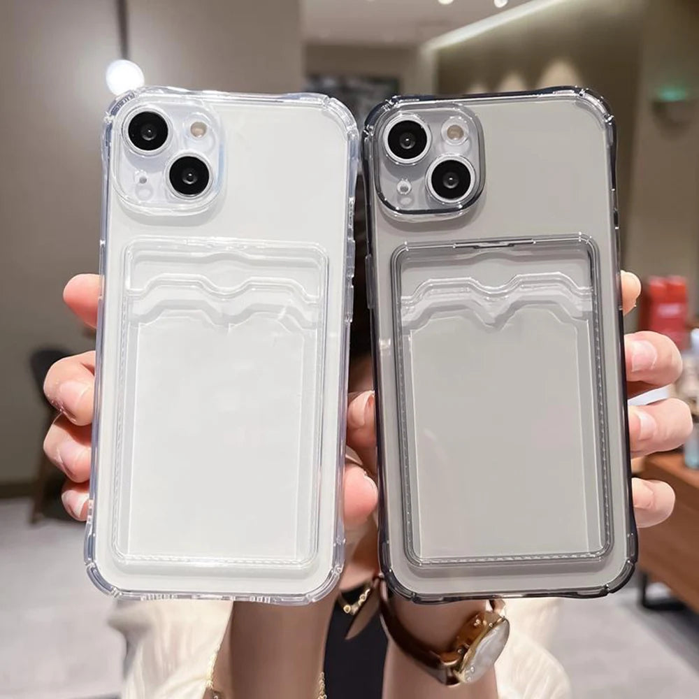 Clear Card Holder Case — iPhone 11–17 Series