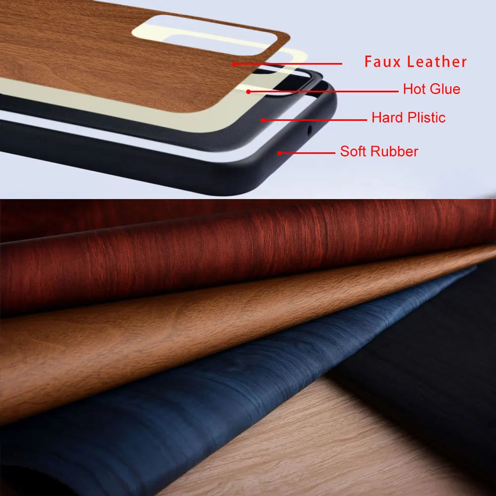 Bamboo Wood Pattern PU Leather Case for Motorola Edge 50 & 60 Series