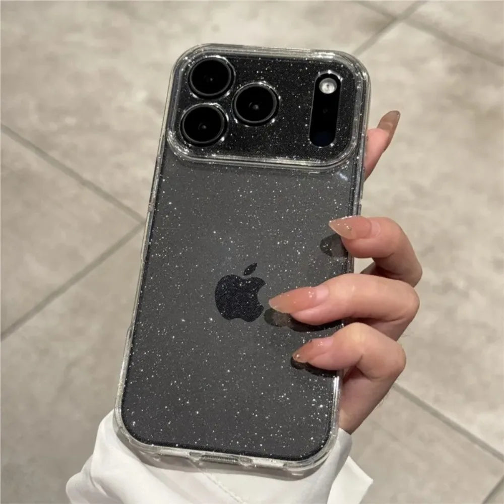 Glitter Clear Silicone Case — iPhone 12–17 Series