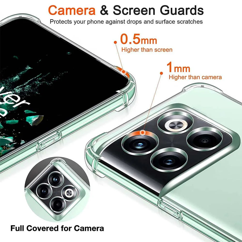 Clear Silicone Case for OnePlus — Thick Shockproof Transparent Soft Cover