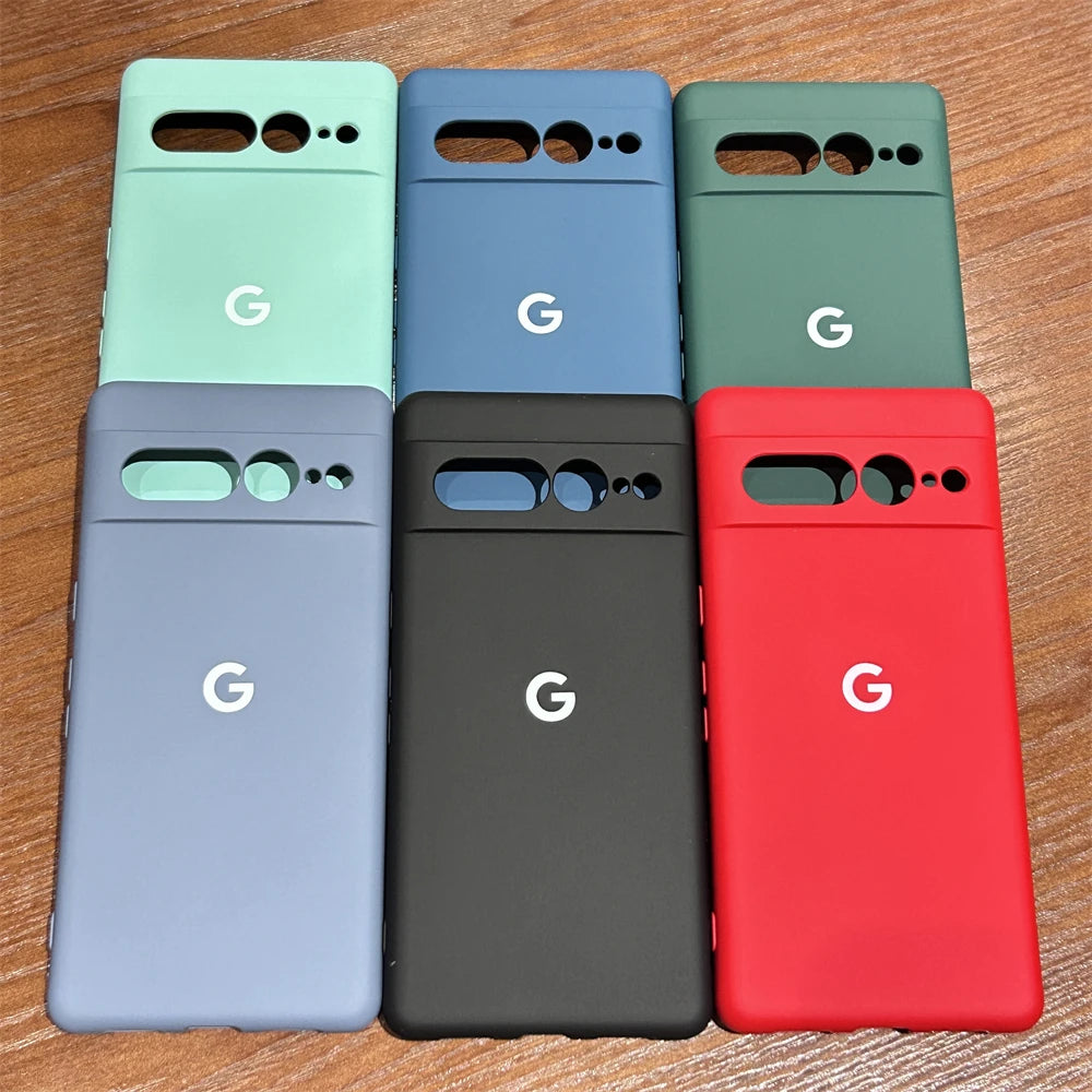 Solid Color Silicone Shockproof Case for Google Pixel 6–8 Series