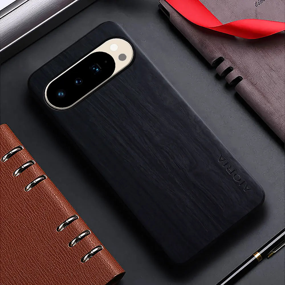 Bamboo Wood Pattern PU Leather Case for Google Pixel (Pixel 4–10 Series)