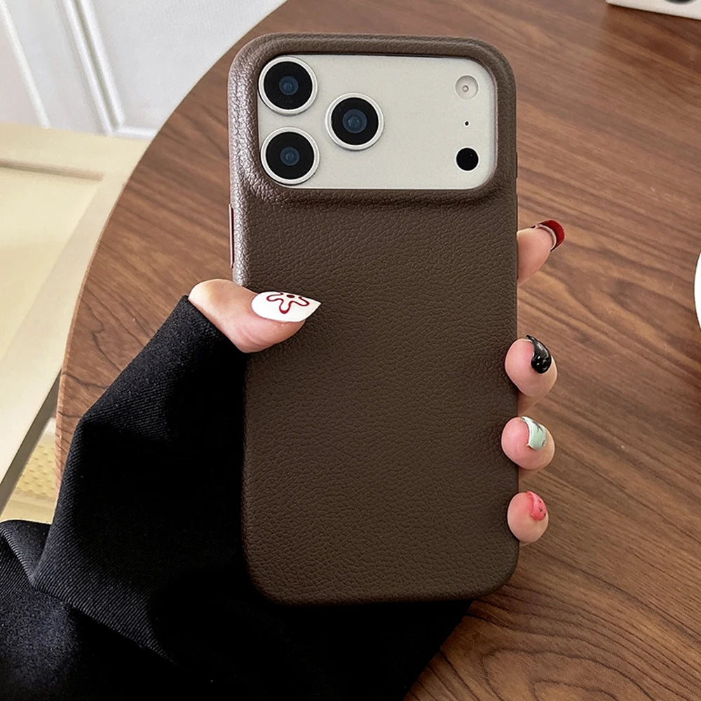 Leather Texture Soft TPU Case for iPhone