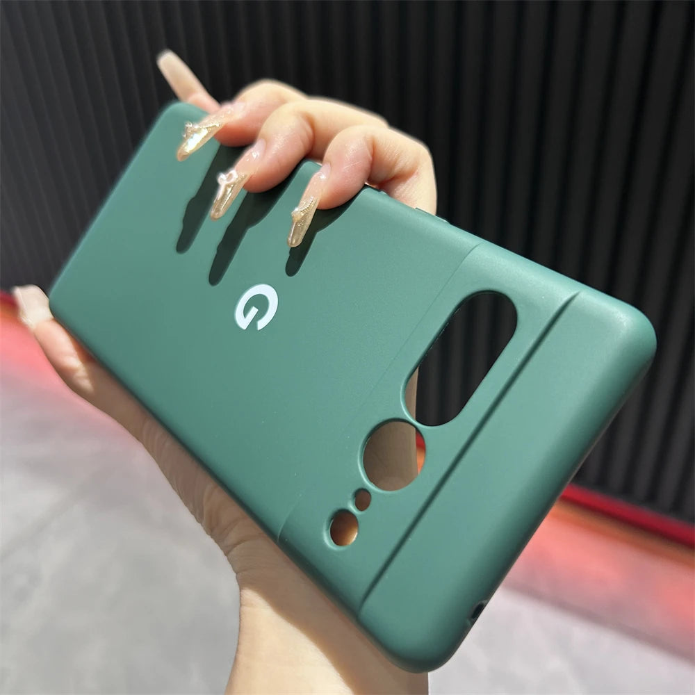 Solid Color Silicone Shockproof Case for Google Pixel 6–8 Series