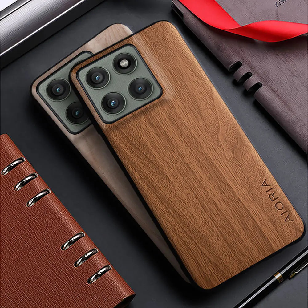 Bamboo Wood Pattern PU Leather Case for Motorola Edge 50 & 60 Series