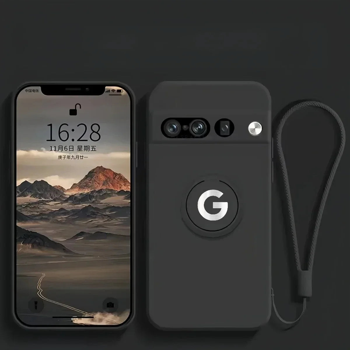Liquid Silicone Ring Holder Case for Google Pixel