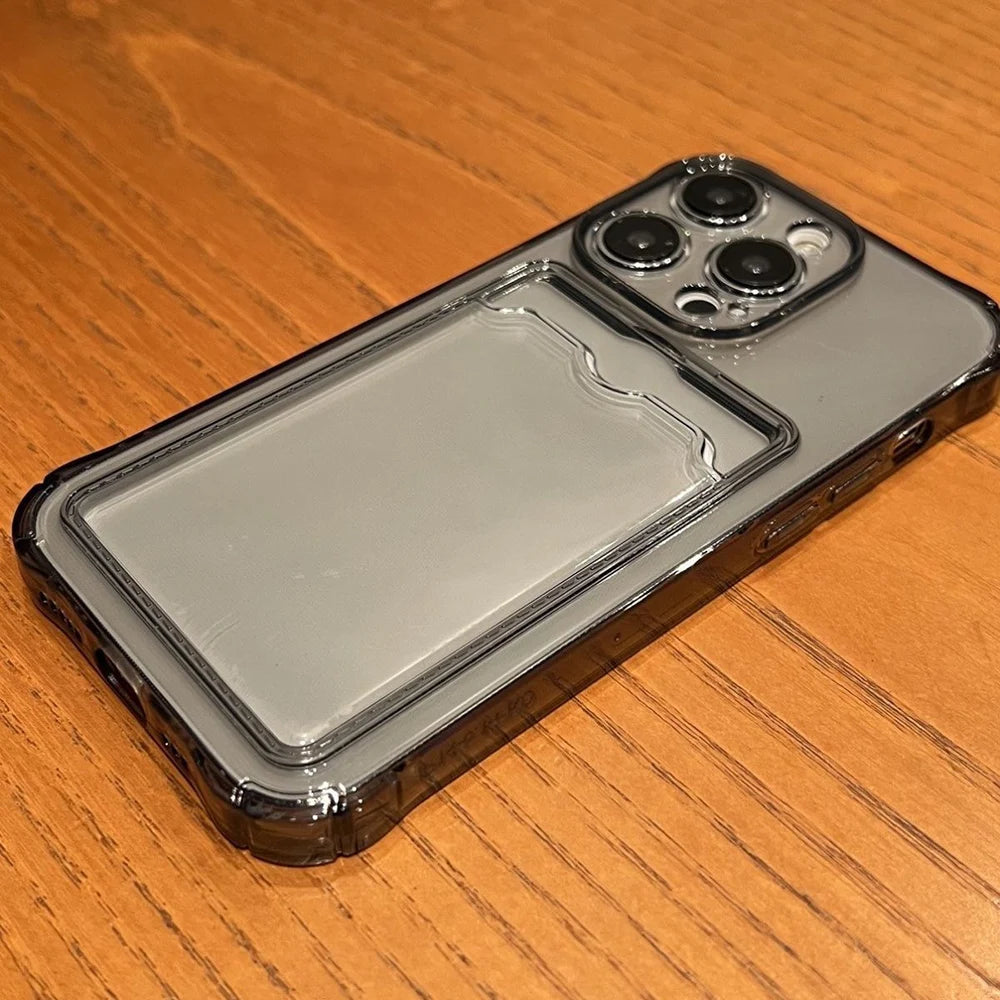 Clear Card Holder Case — iPhone 11–17 Series