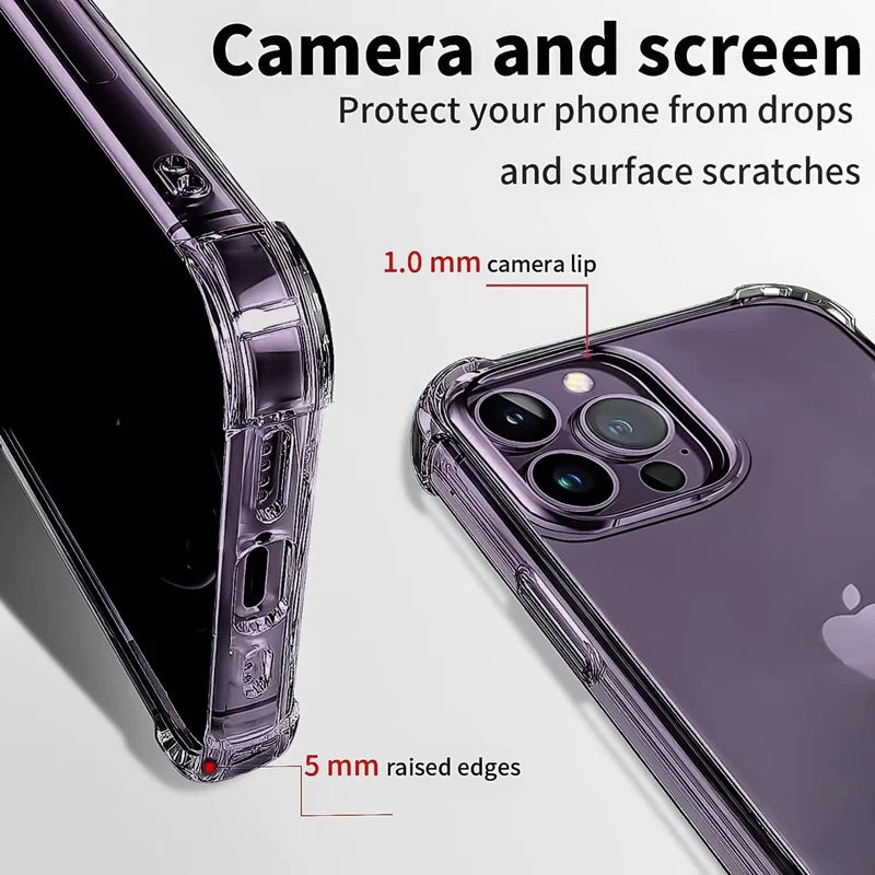 iPhone Clear Silicone Case – Shockproof Transparent Cover