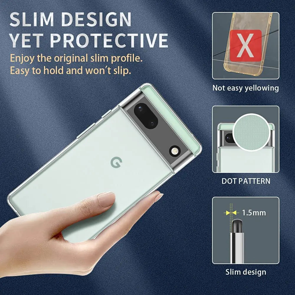 Ultra Thin Clear Transparent Case for Google Pixel 6 / 6A / 6 Pro / 7 / 7A / 7 Pro / 8 / 8 Pro