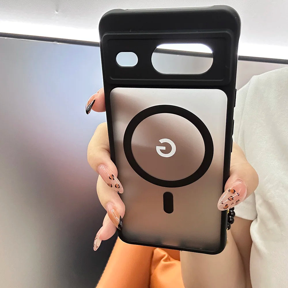 Matte Clear MagSafe Case for Google Pixel — Translucent Frosted Shockproof Cover