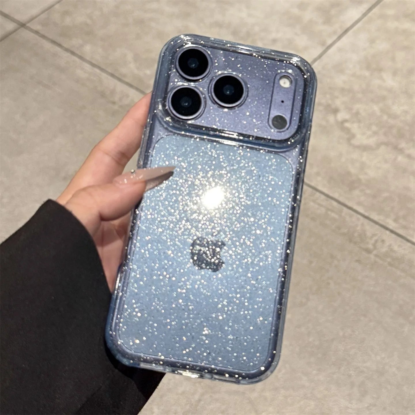 Glitter Clear Silicone Case — iPhone 12–17 Series