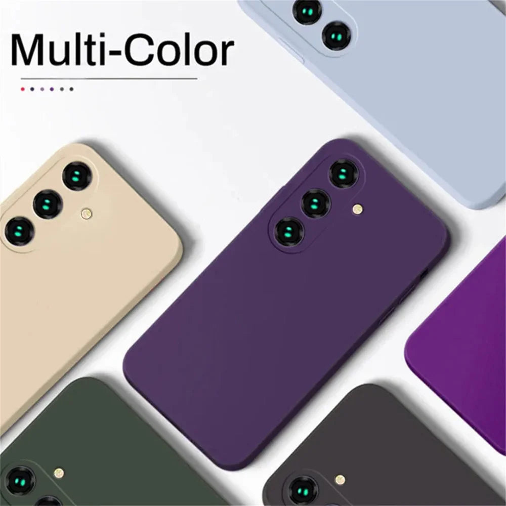 Liquid Silicone Case for Samsung Galaxy S23 / S24 / S25 / S26 Series – Camera Lens Protection, Soft Full Cover