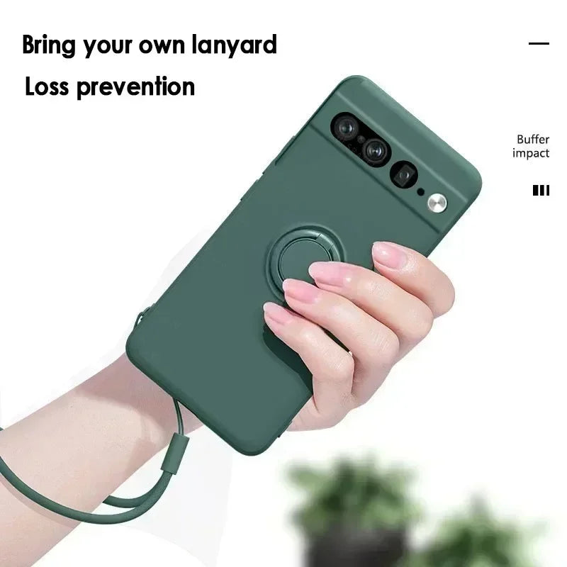Liquid Silicone Ring Holder Case for Google Pixel