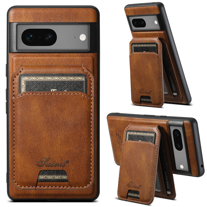 Leather Wallet Case for Google Pixel — MagSafe Compatible Card Holder Cover