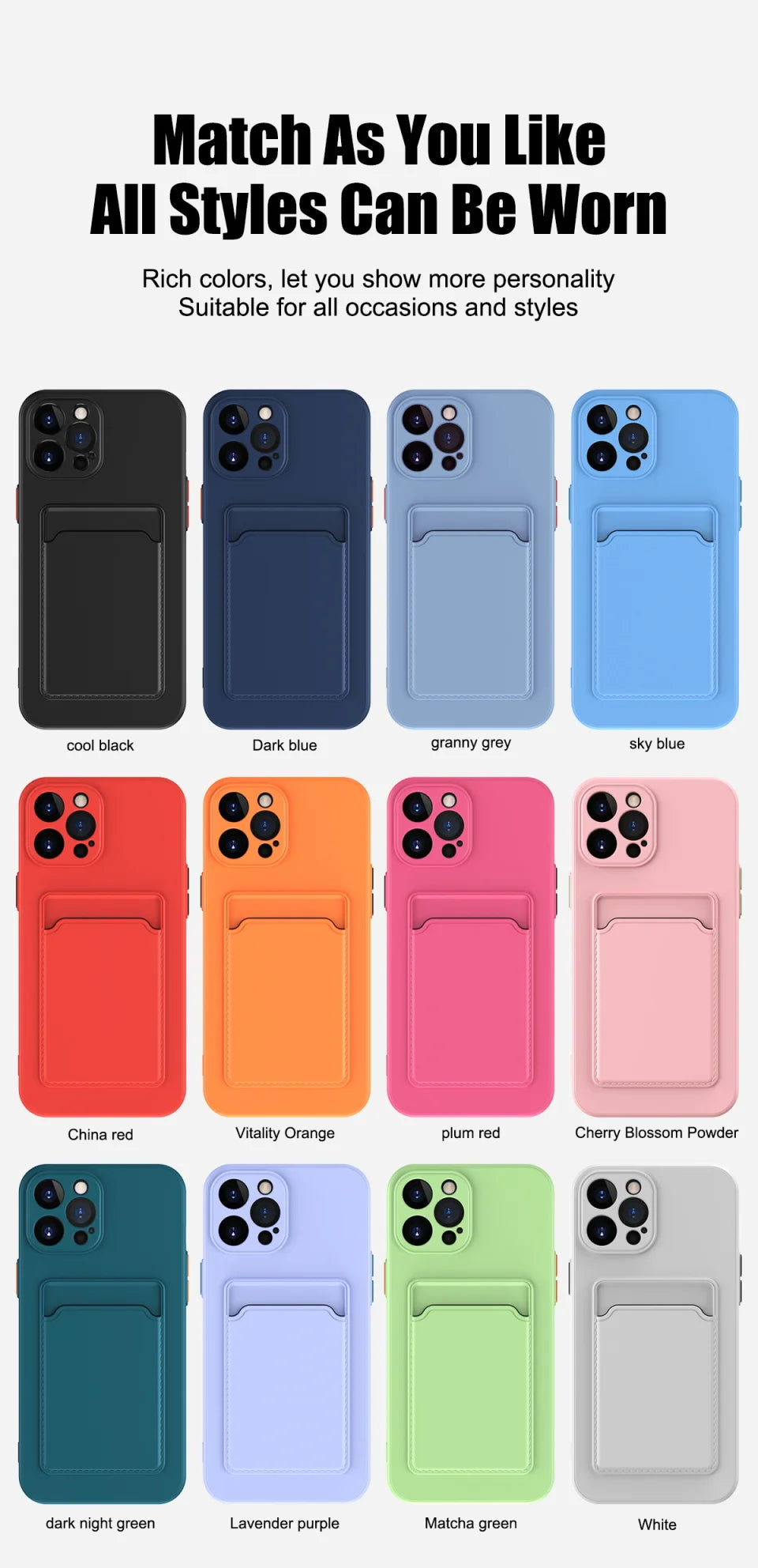 iPhone Wallet Case – Silicone Card Slot Cover
