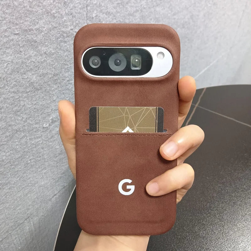 Luxury Sheepskin Leather Wallet Case for Google Pixel with Card Pocket