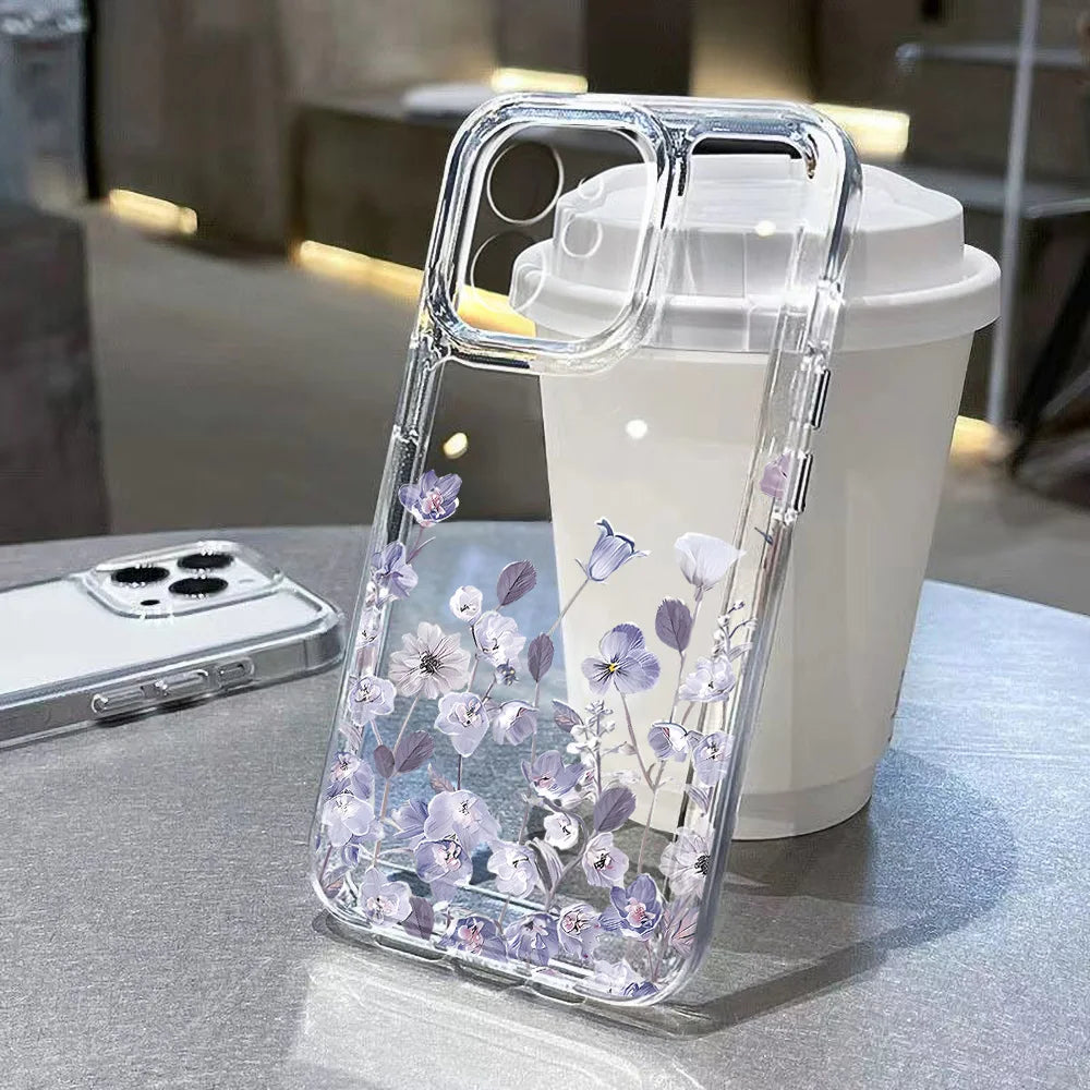 Clear Floral Samsung Galaxy Case – Shockproof Silicone Flower Cover