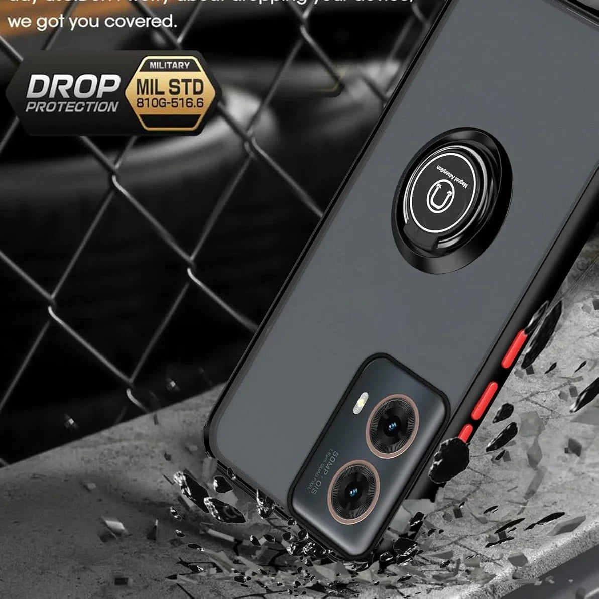 Motorola Moto Armor Matte Ring Case