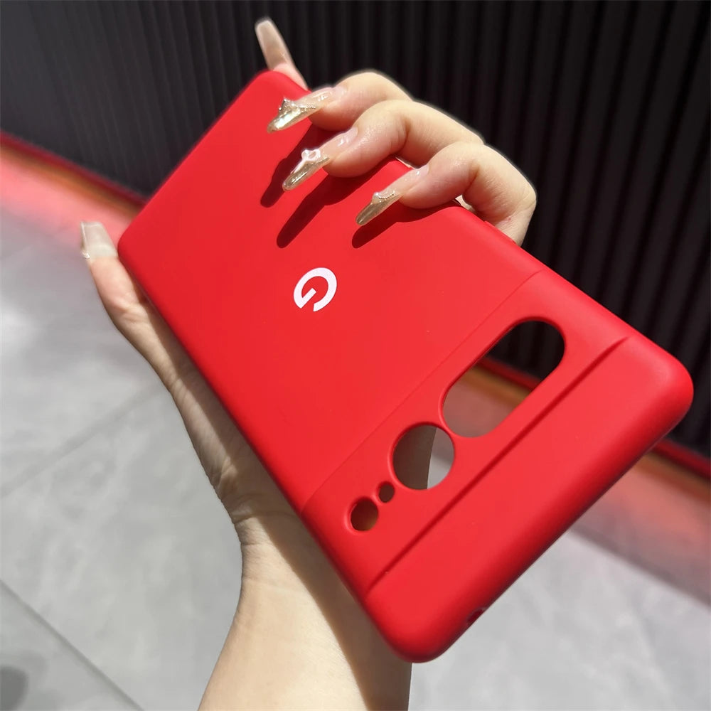 Solid Color Silicone Shockproof Case for Google Pixel 6–8 Series