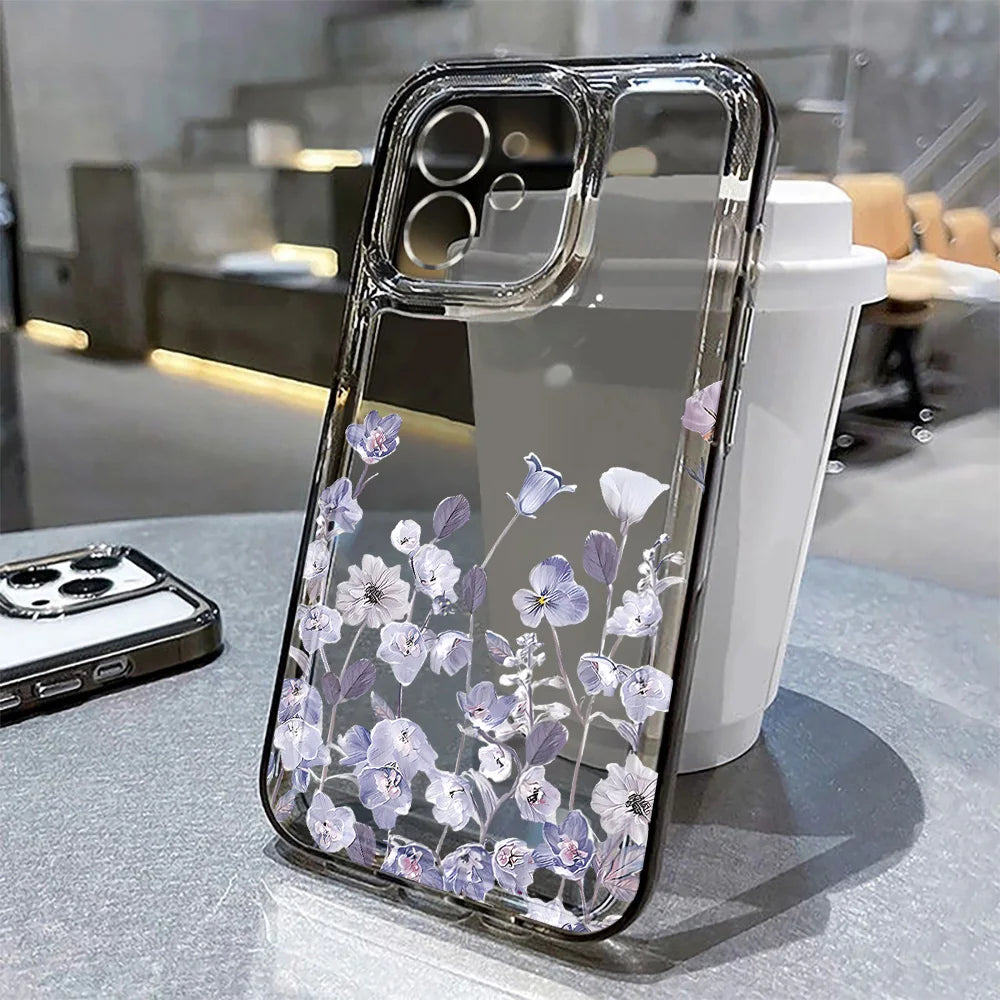 Floral Phone Case for iPhone 7 8 Plus SE XR XS 11 12 13 14 15 16 17 / Pro / Pro Max / Air — Shockproof Soft Silicone Cover