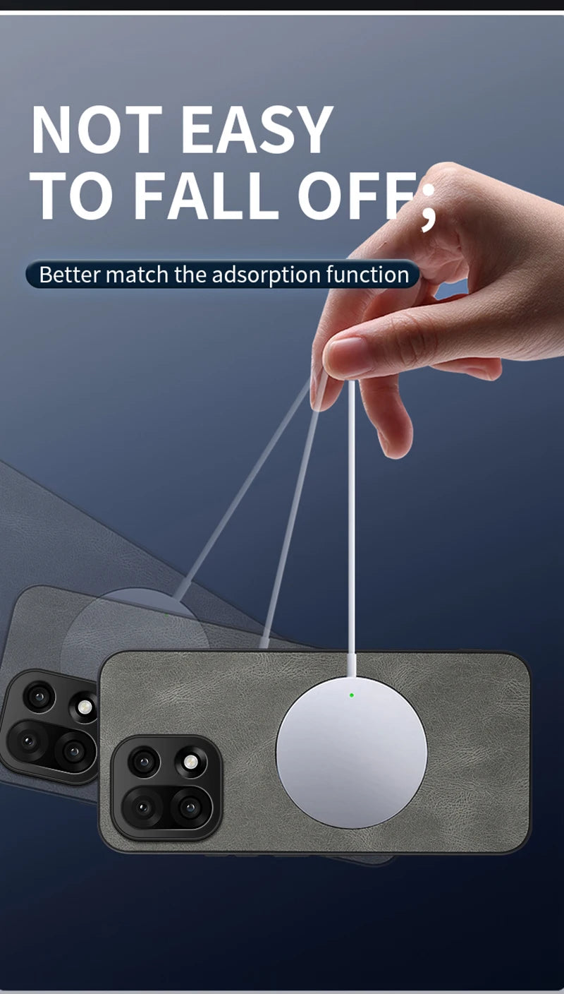 PU Leather Skin-Feel Case for OnePlus 15 — Shockproof Magnetic Back Cover