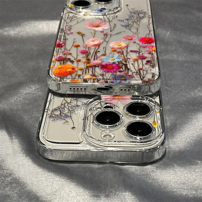 Clear Floral Samsung Galaxy Case – Shockproof Silicone Flower Cover