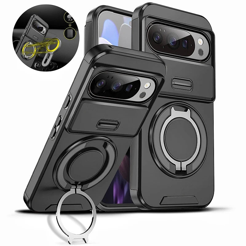 Armor Case with Magnetic Ring Stand for Google Pixel 10 / 9 / 8 / 7 Series