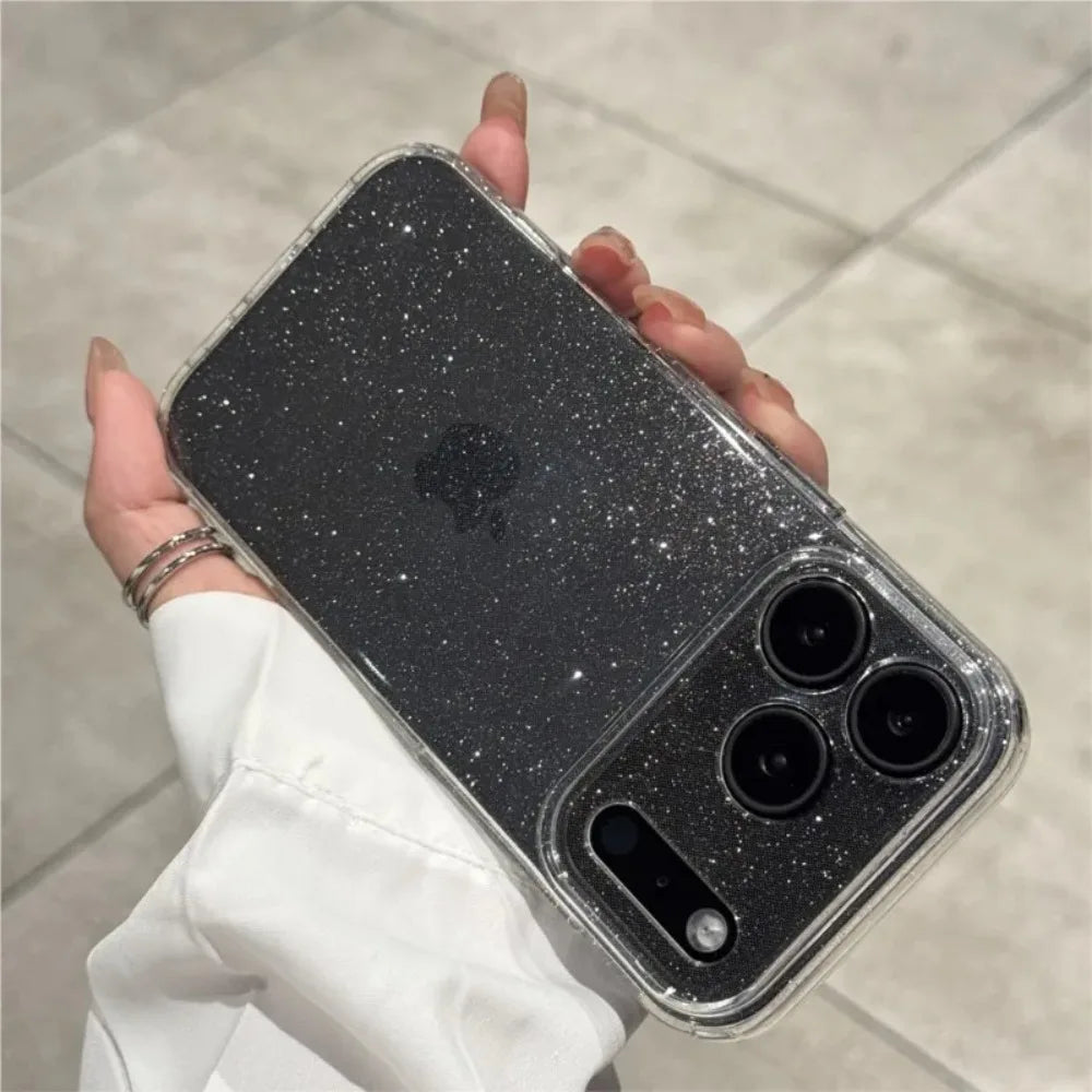 Glitter Clear Silicone Case — iPhone 12–17 Series