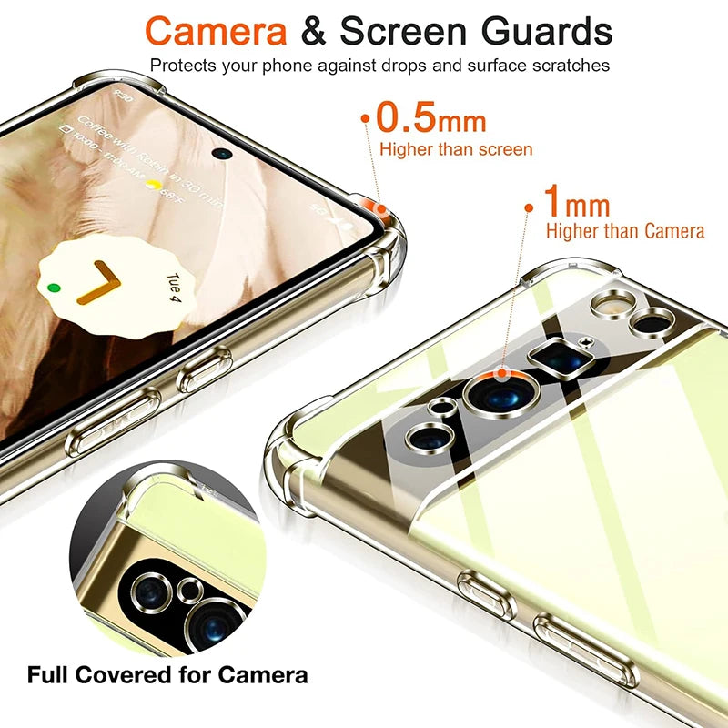 Transparent Silicone Airbag Bumper Case for Google Pixel