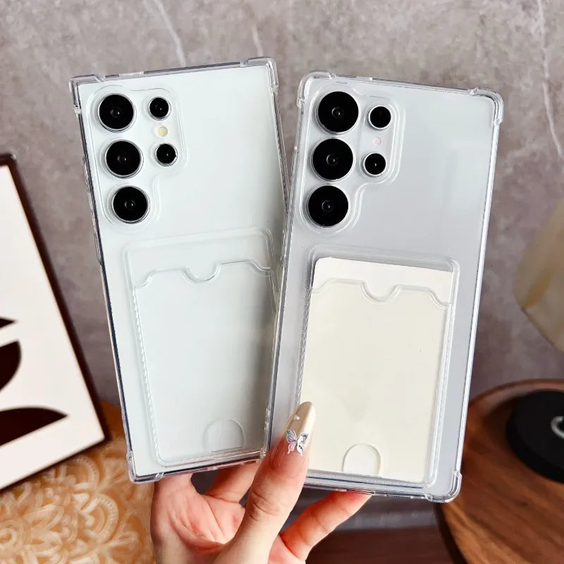 Clear Card Holder Case for Samsung Galaxy